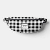 Elegante zwart witte plaid gingham libel heuptasje (Liggend)