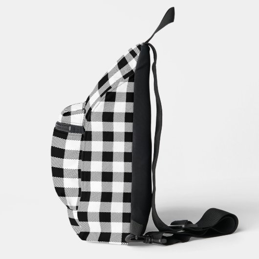 Elegante zwart witte plaid gingham libel sling bag (Rechts)
