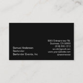 Elegante zwart-witte Polka Dot Floral Visitekaartje (Achterkant)