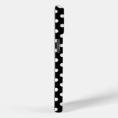 Elegante zwart witte polkadots roze boog Case-Mate iPhone case (Achterkant / Rechts)