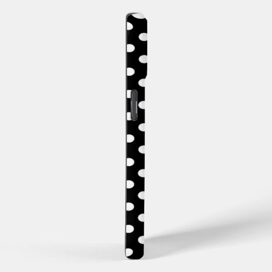 Elegante zwart witte polkadots roze boog Case-Mate iPhone case (Achterkant / Rechts)