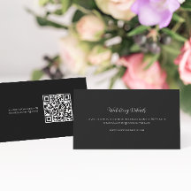 Elegante Zwart Witte QR Code Huwelijks Bijlagekaar