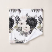 Elegante zwart-witte Rozen handdoekset Bad Handdoek (Wasdoekje)