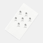 Elegante zwart-witte rozen servet (Hoek)