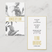 Elegante zwart-witte rozenbloemen chic goud visitekaartje (Voorkant / Achterkant)