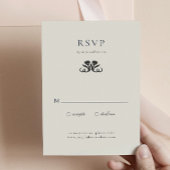 Elegante zwart-witte RSVP-behuizing Kaart