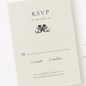Elegante zwart-witte RSVP-behuizing Kaart