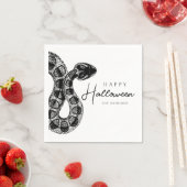 Elegante zwart-witte slang Halloween Servet (Insitu)