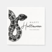 Elegante zwart-witte slang Halloween Servet (Voorkant)