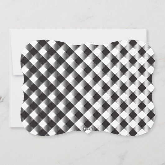 Elegante zwart-witte sterren Happy New Year Kaart (Achterkant)