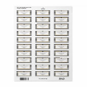 Elegante zwart witte streep gouden bruiloft adres etiket (Full Sheet)