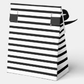 Elegante zwart witte streep gouden Lijst bruiloft Bedankdoosjes (Achterkant)