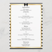 Elegante zwart witte streep gouden Lijst bruiloft Menu (Voorkant)
