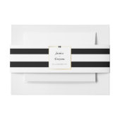 Elegante zwart witte streep gouden Lijst bruiloft Uitnodigingen Wikkel (Voorkant Voorbeeld)