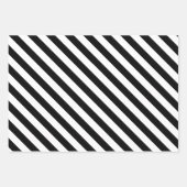 Elegante zwart-witte streep inpakpapier vel (Voorkant 3)