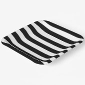 Elegante zwart-witte streep papieren bordje (Gebogen)