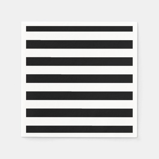 Elegante zwart-witte streep servet (Voorkant)