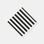 Elegante zwart-witte streep servet (Hoek)