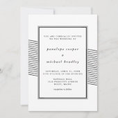 Elegante zwart-witte strepen bruiloft kaart (Voorkant)