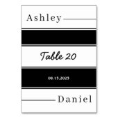 Elegante zwart-witte strepen delicate bruiloft kaart (Achterkant)