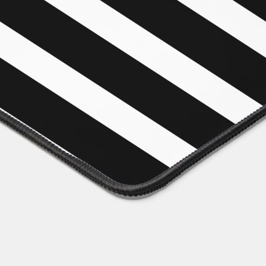 Elegante zwart-witte strepen gepersonaliseerd bureaumat (Hoek)