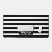 Elegante zwart-witte strepen gepersonaliseerd bureaumat (Keyboard & Muis)