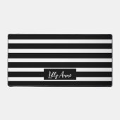 Elegante zwart-witte strepen gepersonaliseerd bureaumat (Voorkant)