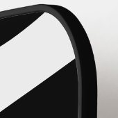 Elegante zwart & witte strepen gestreept pickleball paddle (Links Detail)