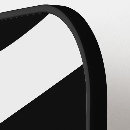 Elegante zwart & witte strepen gestreept pickleball paddle (Links Detail)