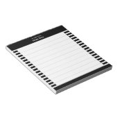 Elegante zwart & witte strepen gevoerd notitieblok (Schuin)