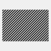 Elegante zwart-witte strepen inpakpapier vel (Voorkant 2)