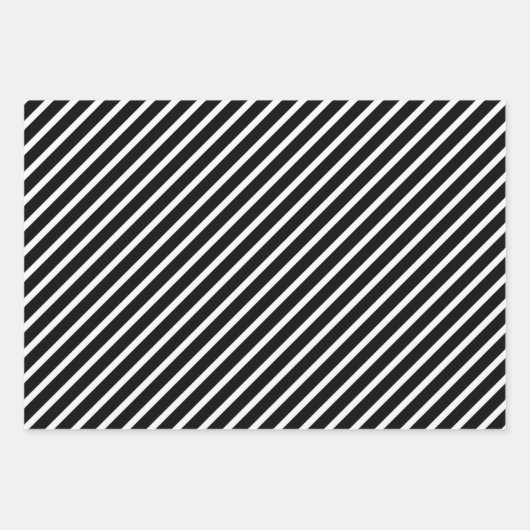 Elegante zwart-witte strepen inpakpapier vel (Voorkant)