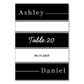 Elegante zwart-witte strepen moderne bruiloft kaart (Voorkant)