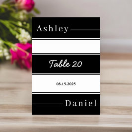 Elegante zwart-witte strepen moderne bruiloft kaart