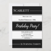 Elegante zwart-witte strepen Moderne verjaardag Kaart (Voorkant)