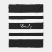 Elegante zwart witte strepen Patroonnaam Fleece Deken (Voorkant)