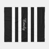 Elegante zwart witte strepen Patroonnaam Fleece Deken (Voorkant (Horizontaal))