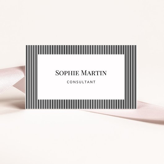 Elegante zwart-witte strepen visitekaartje