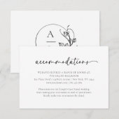 Elegante Zwart Witte Trouw Accommodatiekaart Bedankkaart (Voorkant / Achterkant)