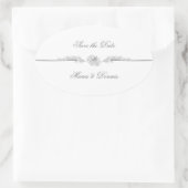 Elegante zwart-witte trouwlabels ovale sticker (Tas)