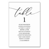 Elegante Zwart Witte Trouwtafel Stoelen Chart Kaart (Voorkant)