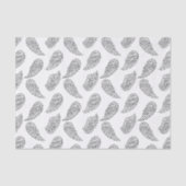 Elegante zwart-witte veren vleugel tissuepapier (Voorkant)