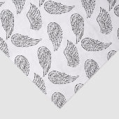 Elegante zwart-witte veren vleugel tissuepapier (Detail)