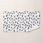 Elegante zwart witte vlinders badkamer handdoek se (Handdoek)