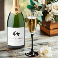 Elegante zwart-witte vogels van een Feather Weddin