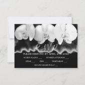 Elegante zwart witte waterverf orchideeën RSVP (Voorkant)
