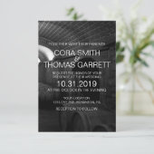 Elegante zwart-witte wijnkelder bruiloft Kaart (Staand voorkant)