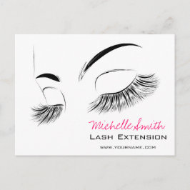 Elegante zwart-witte wimpers Tekening Lash Bar Briefkaart