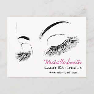 Elegante zwart-witte wimpers Tekening Lash Bar Briefkaart