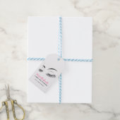 Elegante zwart-witte wimpers Tekening Lash Bar Cadeaulabel (Met Touw)